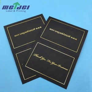Gold foil logo matt black thank you card, greeting card and business card printing
