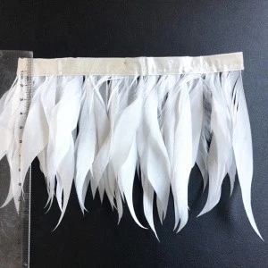 goose feather trimmings with satin ribbon tape