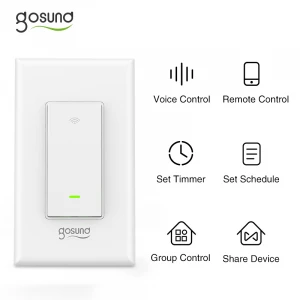Gosund Smart Home Solution Hotel Wireless Remote Control No Wiring Electrical Wall Switch 3 way WiFi Smart Light Switch