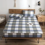 Grid printed pink quilt cotton batik soft bedspreads for hotel and home