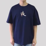 300 gsm Heavyweight Mens Plus Size Jersey T-Shirt Custom Delux Quality Embroidery Custom Gold Foil Print