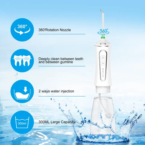 H2ofloss 2023 NEW Upgraded HF-p11 2500mAh 240ml/300ml Type-C Charging two Tank Portable water flosser Cordless oral irrigator