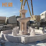 Hand Carved Garden Decorative Sunset marble stone outdoor garden water fountain