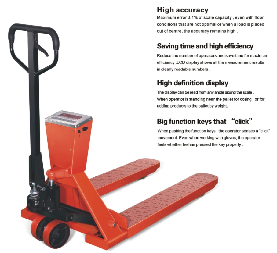 Hand Pallet Truck With Scale Hydraulic Jack Cargo Forklift Equipment Lifting Jack