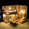 Handmade lighted Adult DIY village house model toy