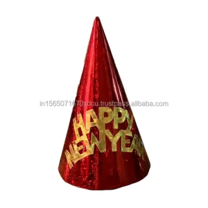 Happy New Year Childrens Paper Hats Happy New Year Party Headgear Paper Hats  Conical Paper Hats  Made in India