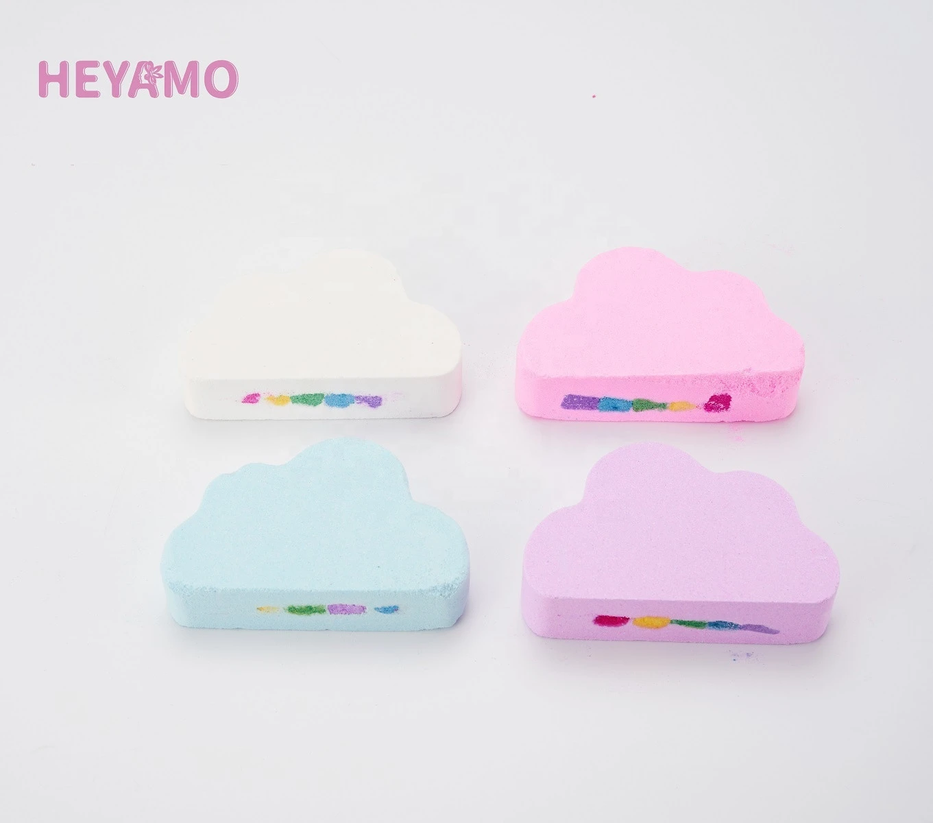 HEYAMO Cloud Rainbow Bagno Fizzy Bambs Korean Skin Careshea Butter Cbd Essential Oil Bath Bomb Hemp Bathbombs Balls Set Box