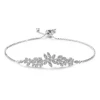 High fashion luxurious jewelry adjustable chain bangle full diamonds top quality zircons flower shape women bracelet
