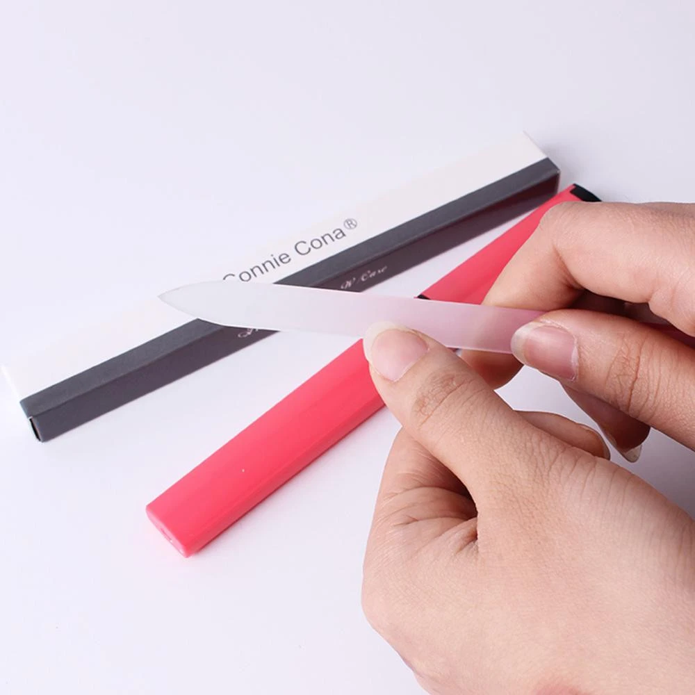 High Quality 14cm Customized Color Glass Nail File With Case