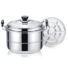 High Quality 24 cm 2 layer stainless steel steamer steamed piece Food steamers basket Induction cooking pot set