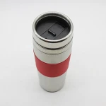 High Quality Custom Logo Silicon Coffee Travel Mug of Stainless Steel 15oz