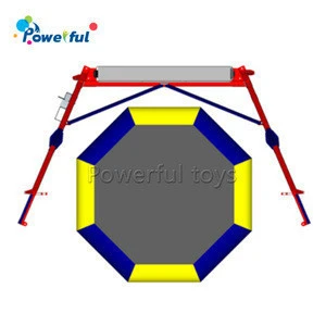 High quality inflatable single bungee trampoline on trailer for 1 person