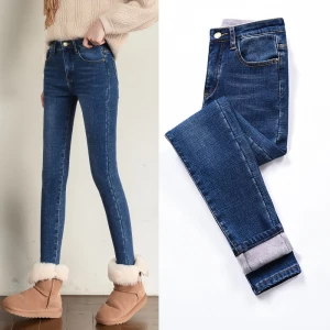 High Quality Ladies Autumn Winter Elastic Jeans Trousers Woman High Waist Skinny Jeans