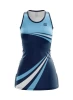 High Quality Net Ball A-line Sleeveless Letter Printing Bodysuit Blue Woman Sports Dress