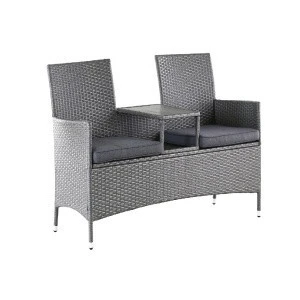 High quality outdoor leisure garden rattan double seats sofa chair