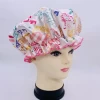 High quality polyester satin fabric  double layer Llama shower caps customizable