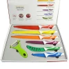 High quality royalty line switzerland 7pcs non-stick coating color kitchen knife set