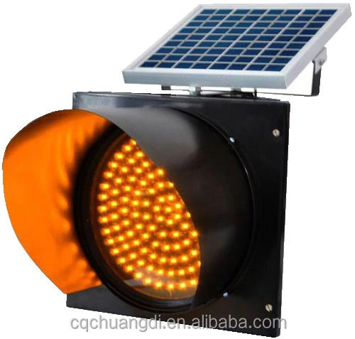 High quality solar power led flashing traffic warning light