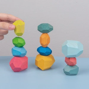 High Quality Wooden Colorful Stones Kid&#39;s Toy Children Educational Toy