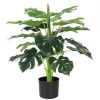 High Simulation Ornamental Plants Indoor Potted Turtle Leaf Variegated Monstera Deliciosa Monstera Artificial Plant