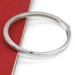 Hip Hop Fine Jewelry Sterling Silver VVS Round Moissanite Lab Grown Diamond S925 Bracelet Bangles for Women Men with GRA