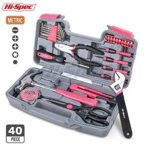 Hispec 40pc Pink Germany Tool Set China Tool Kit Set Professional for Women Lady Girl