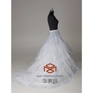 HMY-PPT005 Nylon Chapel Train Ball Gown 3 Tier Floor Length Slip Style Wholesale Petticoats For Women Dresses