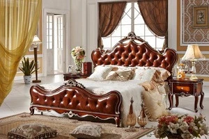 Home Use European New Classical Bedroom Set King Size Bed 910#