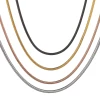 Hongtong Amazon Hot Sale 18k Gold Plated Thin Chains Necklace High Polished Stainless Steel Round Snake Chain