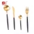 Import Hot Classic 4 Pieces Round Handle Glod And Black Cutlery  Set Stainless Steel  Personal Flatware from China