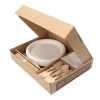 Hot home wares 2020, disposable picnic food serving high quality smooth nice 10" sugarcane thick hard square plate with case