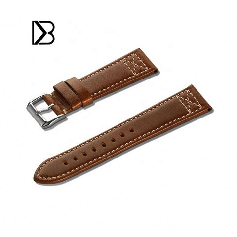 Hot Products Lightweight Fashionable 20mm Calf Embossed Alligator Grain Leather Watch Band