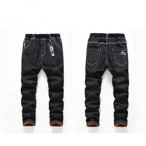Hot Sale Pure Cotton Elastic Waistband Children Boy Jeans Trousers Wholesale Fashion Denim Pants For Kids Jeans