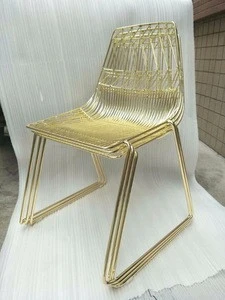 hot sale top quality red color lucy side chair metal furniture wholesale