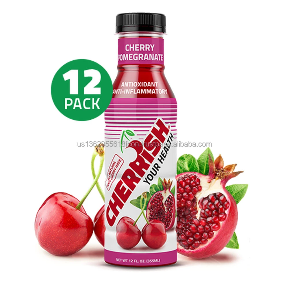 Hot selling Non -GMO Natural Concentrate CHERRISH Tart Cherry Juice with Pomegranate Natural Flavoring - 12oz - 12Pack Case