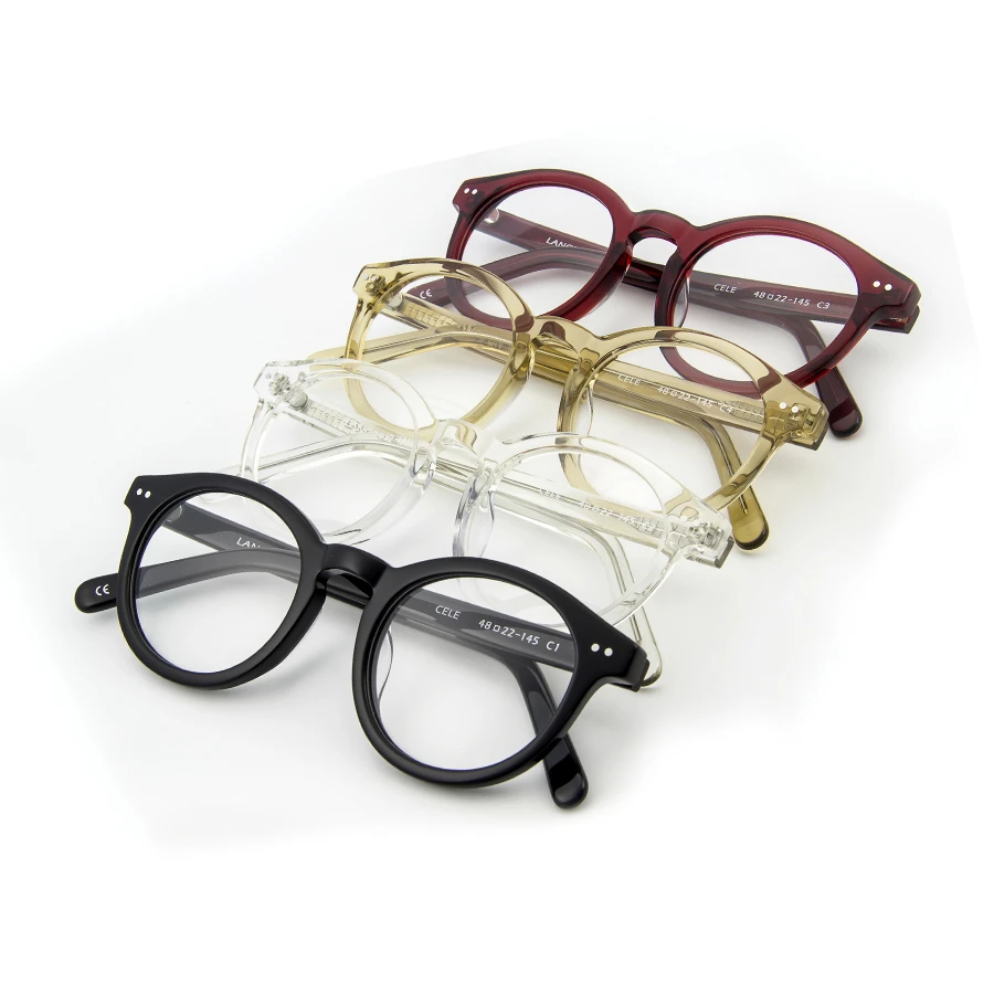 Hot selling unisex fashion acetate optics eyewear  frame hand made transparent eyeglass frames