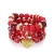 Import Hot Set of 4 Pieces Multi Strands Romantic Heart Charm Bohemian Boho Jewelry Multifarious Acrylic Glass Stretch Bead Bracelets from China