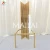Import Hotel furniture luxury gold dining chair stainless steel high back event wedding dining chair from China