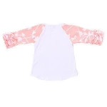 Howell pink arrow pattern icing ruffle sleeves kids girl raglan t shirt