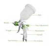 HVLP Paint Air Spray Gun Kit Gravity Feed Car Primer 1.4MM~2.0MM Nozzle New