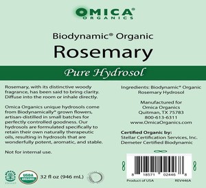Hydrosol, Biodynamic Organic Rosemary with a Hint of Essential Oil