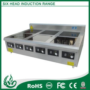 Induction electric hot plate with 6 burners