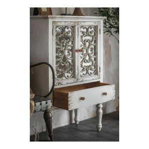 Industrial White Wooden Mirror Cabinet 2 Door Living Room Cabinet/sideboard