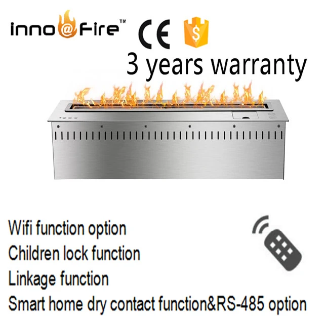 inno fire 36 inch silver or black intelligent stainless steel automatic bio ethanol wifi electric fireplace