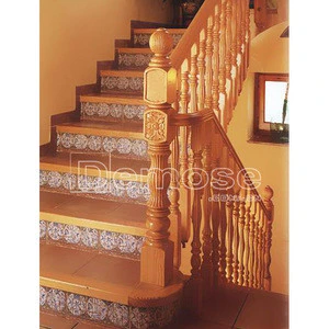 interior solid wood balustrade for indoor stair railing