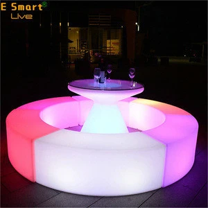 IP 68 remote control rgb color luminous cube chair/plastic beach loungers