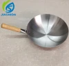 JIASHIDA Kitchenware 40cm Stainless Steel Wok Flat Edge Wooden Handle Japanese Wok for Stainless Steel Kitchen