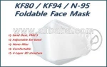 KF80 KF94 NIOSH N95 Sand Dust, Particulate Matter Foldable Facemask