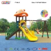 kids amusement slide playground set outdoor swing basket