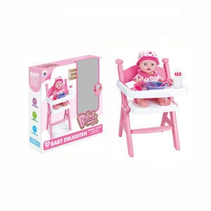 Kids play baby dinning chair toys with lovely doll play set toys